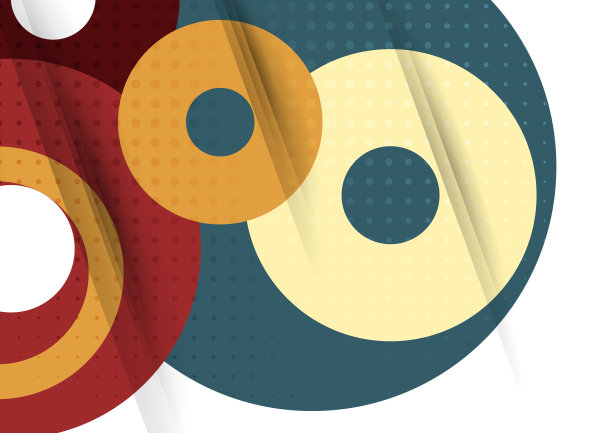 几何现代背景，抽象图案的环，磁盘。模板为您的设计。向量图片下载