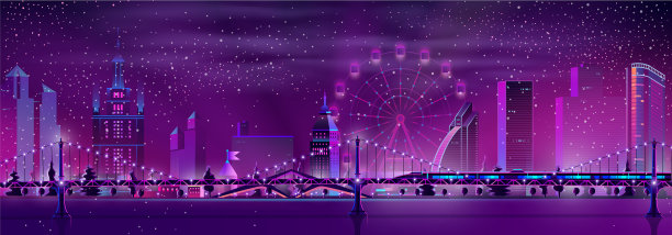 夜城冬季景观背景图片下载