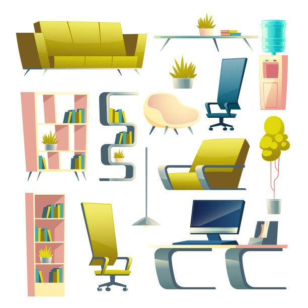 房子或公寓家具卡通集图片下载