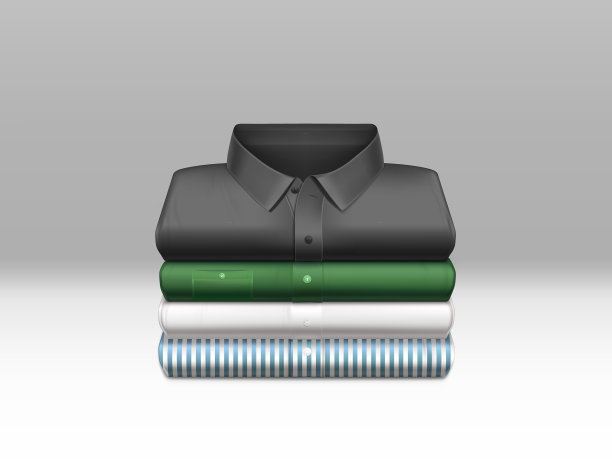 各种衬衫折叠在卡逼真图片下载