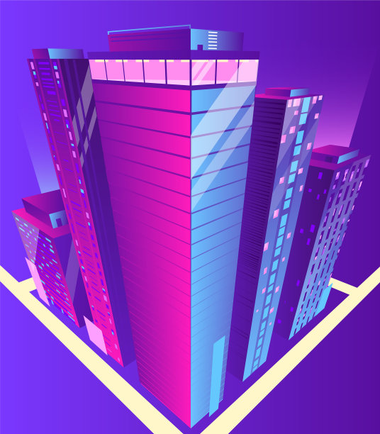 现代摩天大楼是等距的图片下载