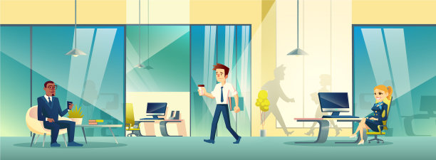 现代化的商务办公室接待区内部图片下载