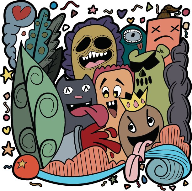 卡通怪物集合。集卡通怪物组图片下载