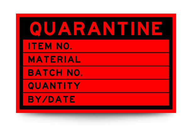 方形的红色标签横幅，标题在单词隔离和细节在白色背景上的工业使用图片下载
