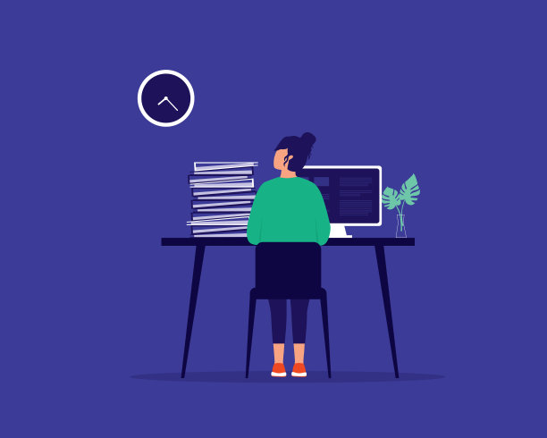 超负荷工作的女人。图片下载