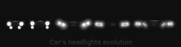 汽车前大灯演变发光前大灯图片下载