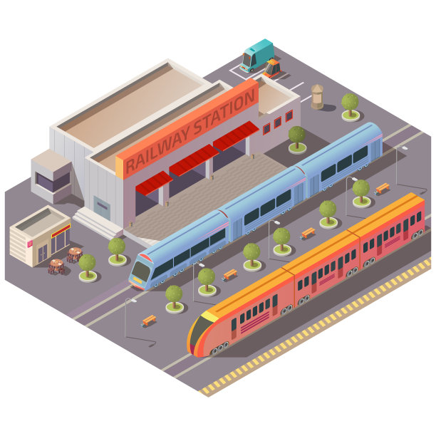 火车站外孤立等距图片下载