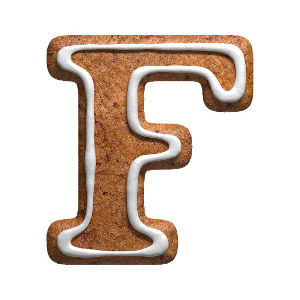 3d渲染的圣诞姜饼饼干信件孤立在白色的背景。节日食物象征字母。图片下载