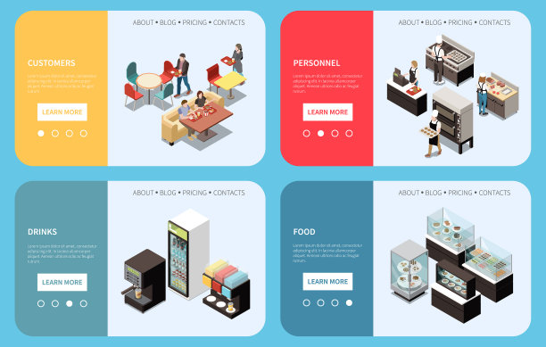 美食广场的等距概念图片下载