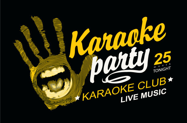 卡拉ok派对的横幅，会唱歌的嘴图片下载