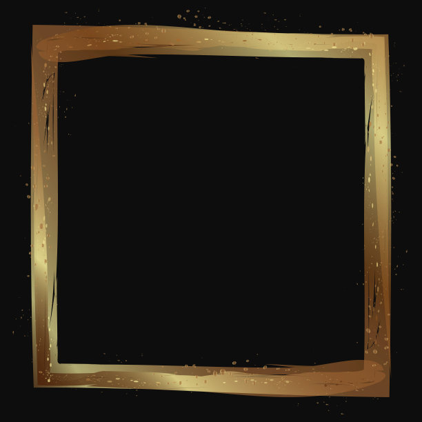 正方形的金色框架和飞溅图片下载