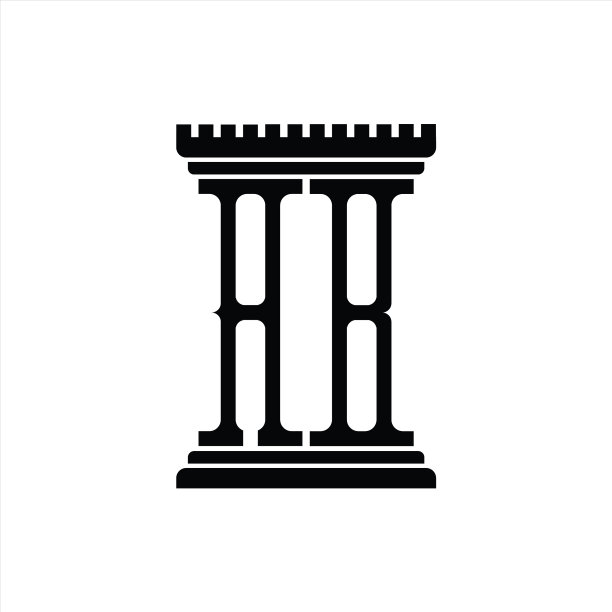 带有柱形设计的AB字母组合标志图片下载