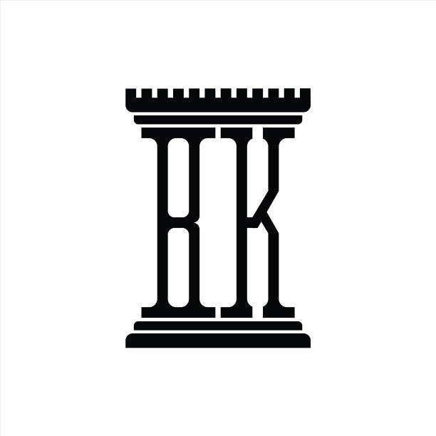 具有支柱形状设计模板的BK标志图片下载