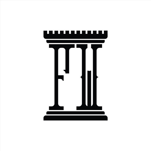 FW柱状字母组合标志设计模板图片下载