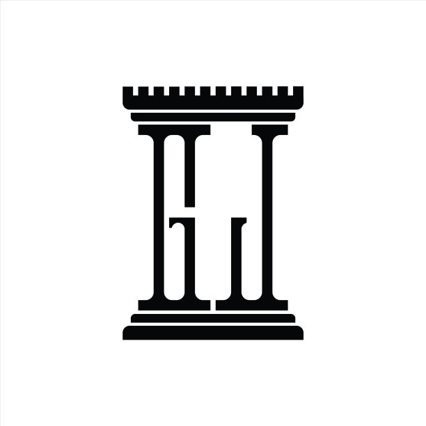 GJ logo字母组合柱形设计模板图片下载