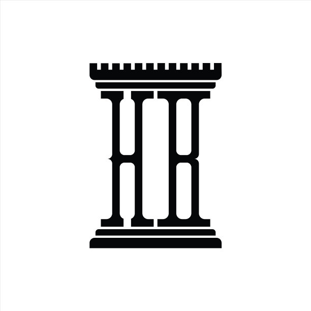HB首字母标志，柱状造型设计模板图片下载