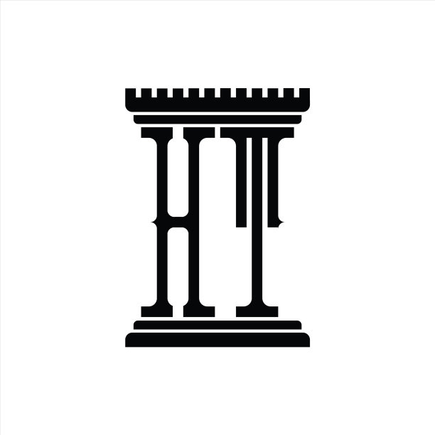 HT标志与柱状造型设计模版图片下载