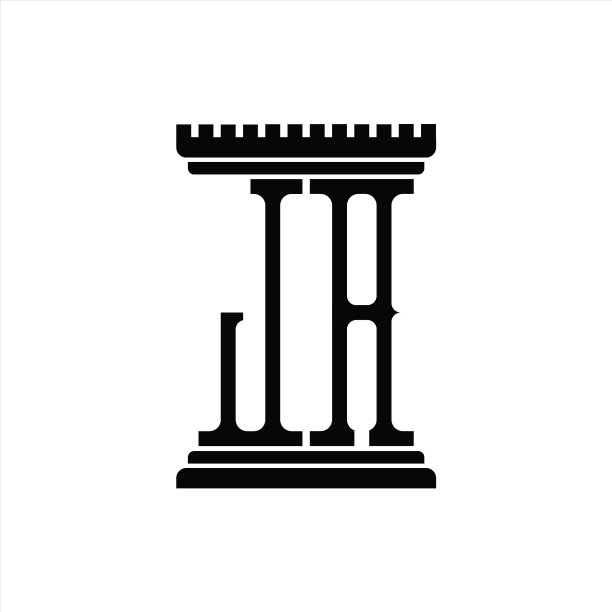 JA标志，带柱形设计的字母组合图片下载