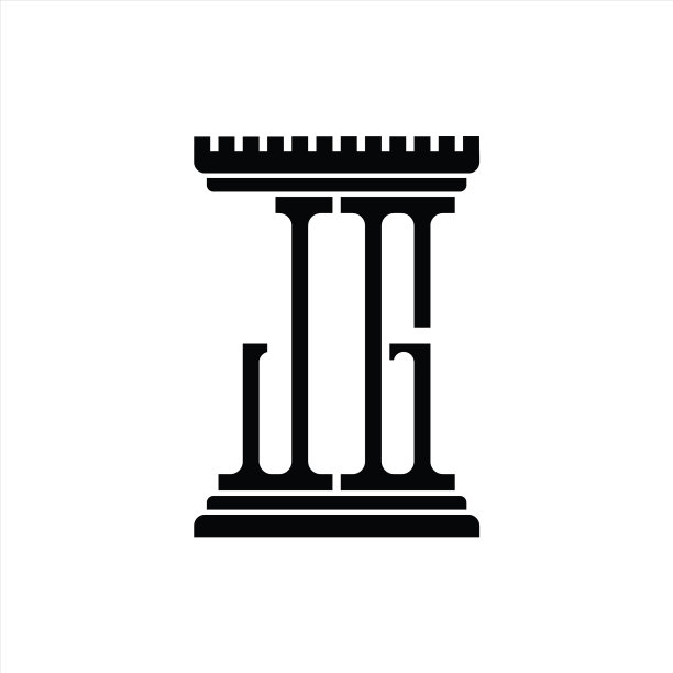 JG字母Logo标志，柱形设计模板图片下载