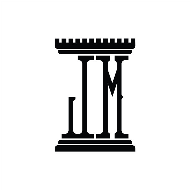 JM字母组合柱状标志设计模板图片下载