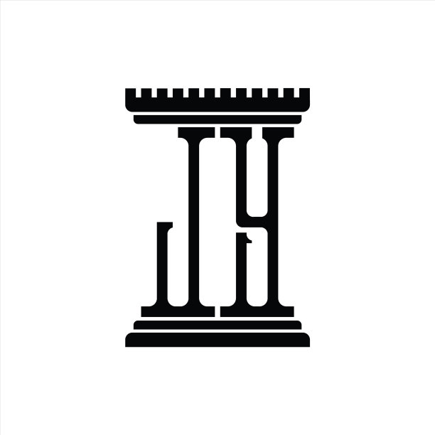 带有柱状造型的JY Logo标志设计模板图片下载