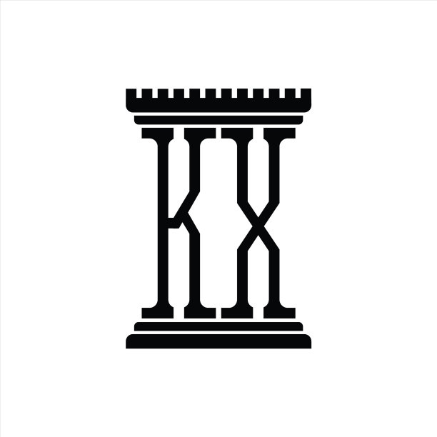 柱形KX标志单字母组合设计模板图片下载