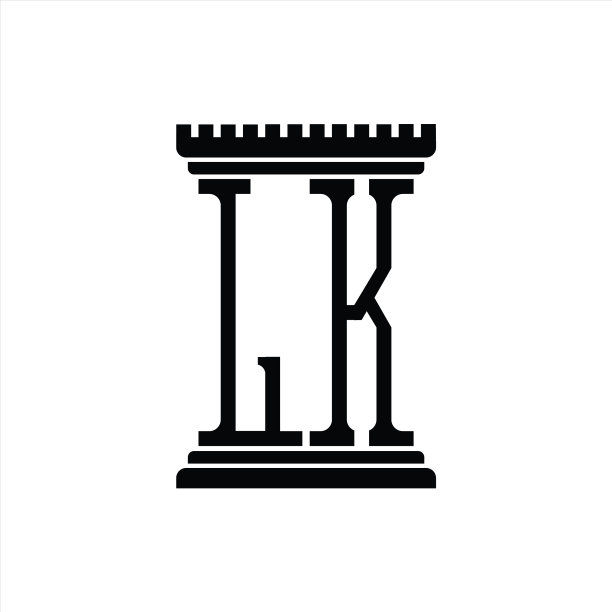 Lk标志字母与柱形设计模板图片下载