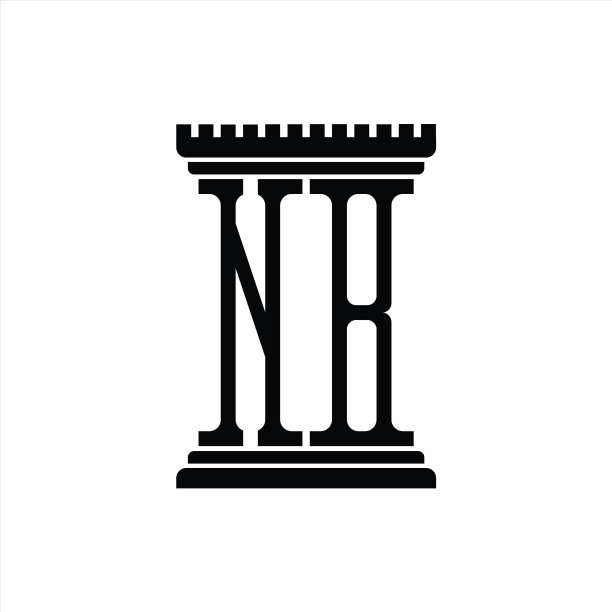 nb柱形字母组合标志设计模板图片下载