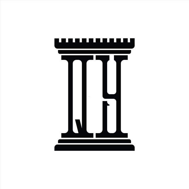 立柱造型的QY字母标志单标设计模板图片下载