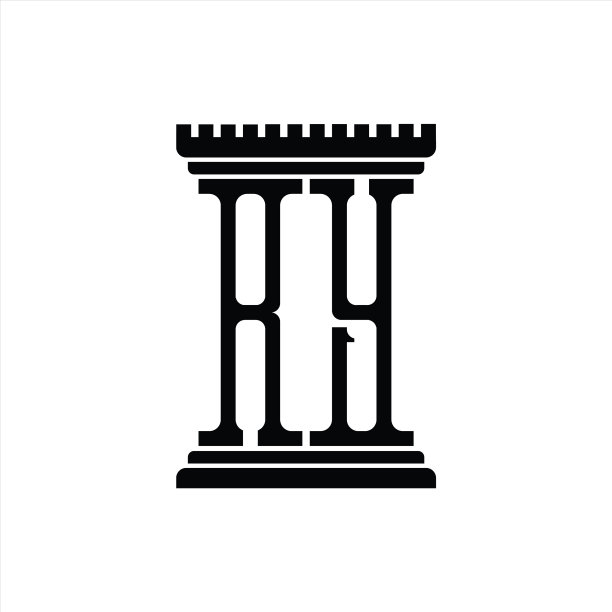 RY字母标志柱形设计模板图片下载