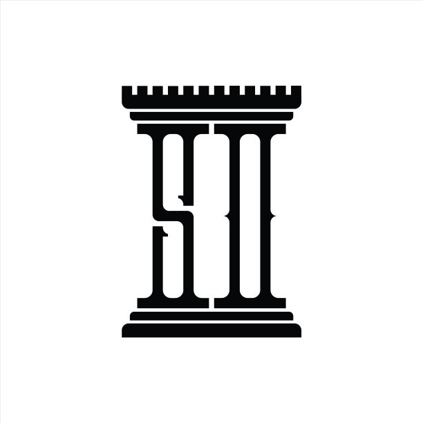 柱状造型的字母组合标志设计模板图片下载