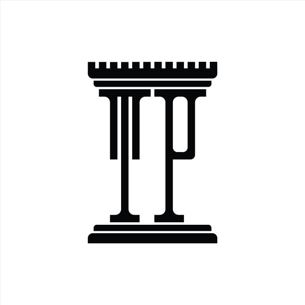 TP字母标志，柱状造型设计模板图片下载