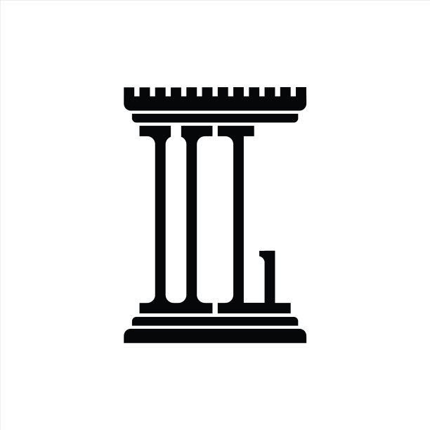 柱状造型UL字母logo标志设计模板图片下载