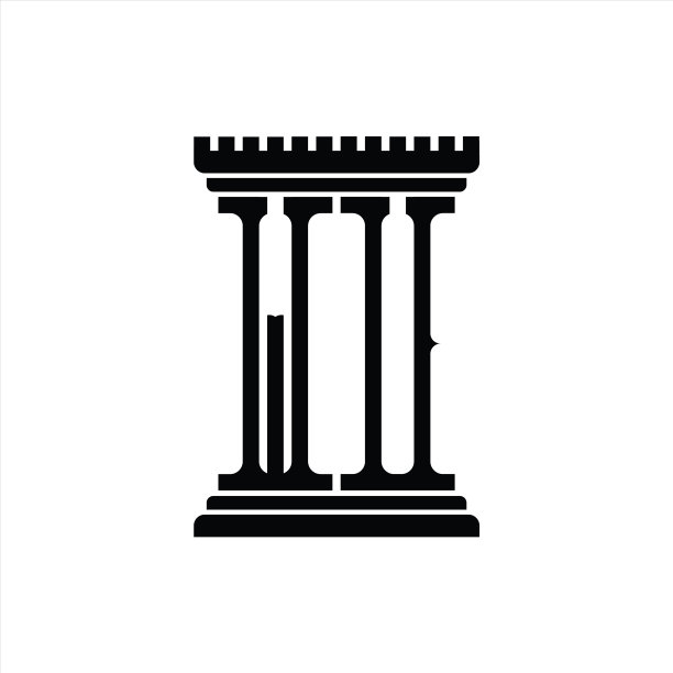 Wu字母组合柱状标志设计模板图片下载