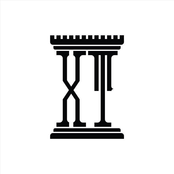 XT柱状图字母标志设计模板图片下载