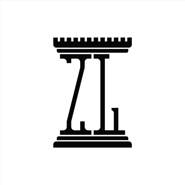 Zl标志字母与柱形设计模板图片下载