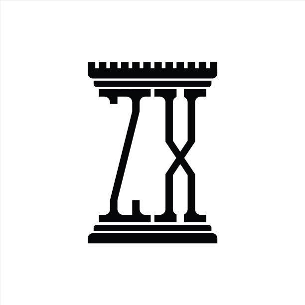 Zx标志字母与柱形设计模板图片下载