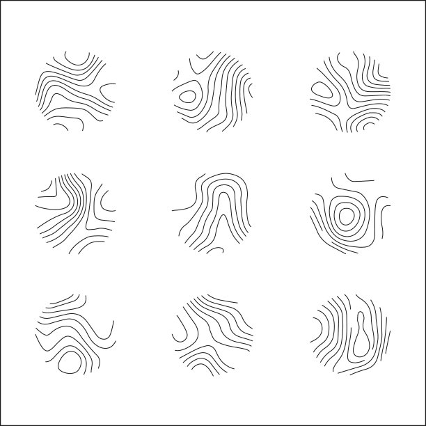 圆形图标设置与地形图线地图图片下载