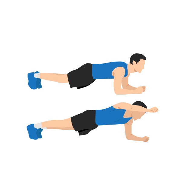 男人做肘撑举臂运动图片下载