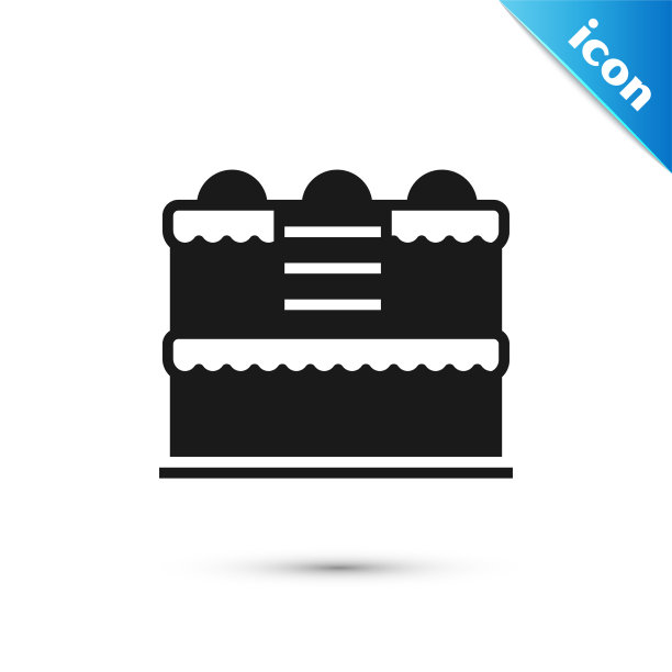 灰色蛋糕图标孤立在白色背景快乐图片下载