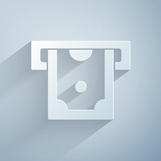 剪纸自动提款机——自动提款机和钱图片下载