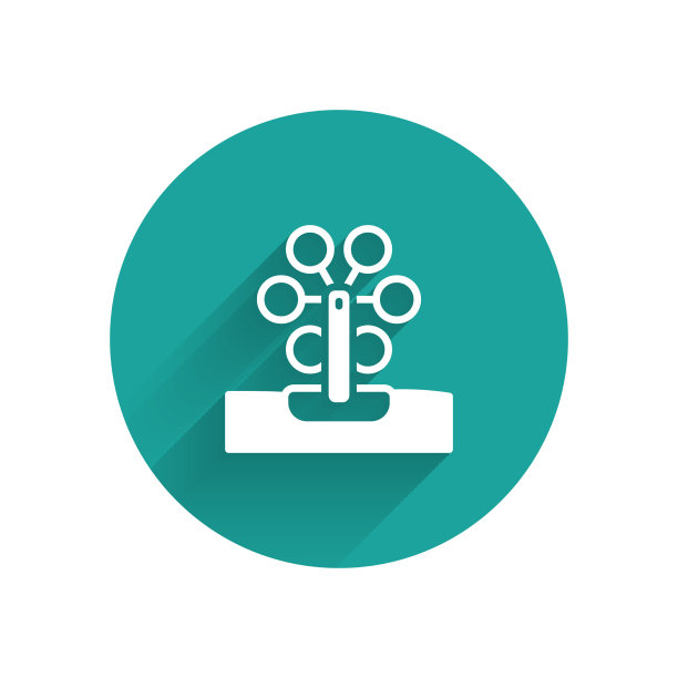 白色摩天轮图标与长影子隔离图片下载