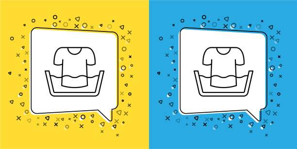 设置线条塑料盆与衬衫图标隔离上图片下载