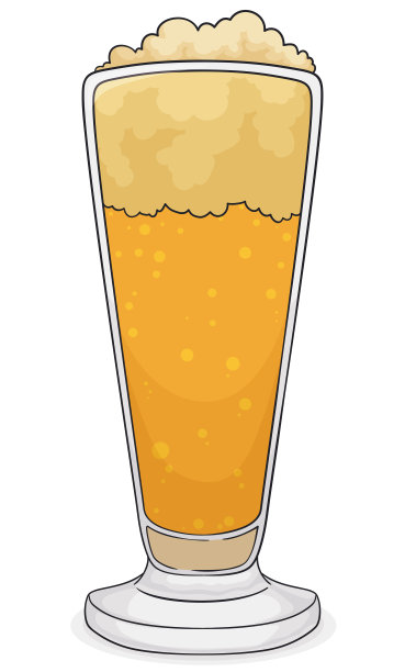 优雅的比尔森啤酒杯盛满了泡沫的啤酒图片下载