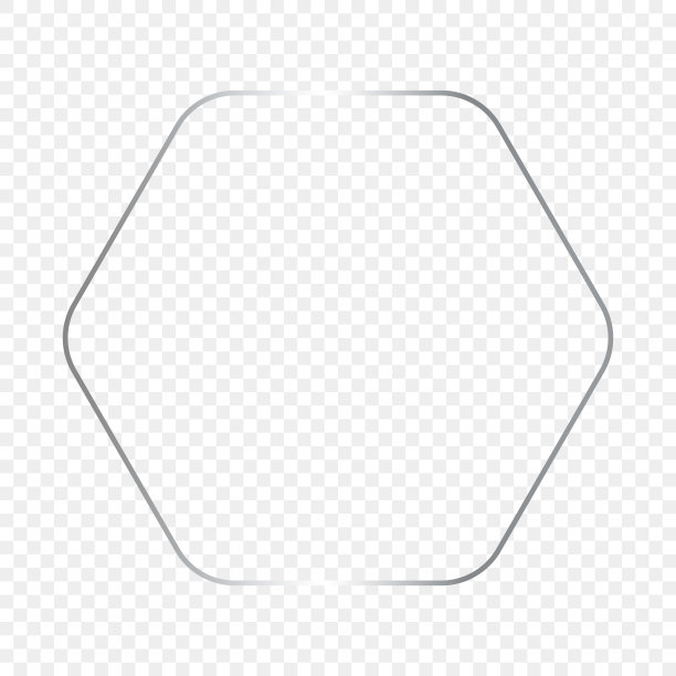 银色发光圆形六边形框架图片下载