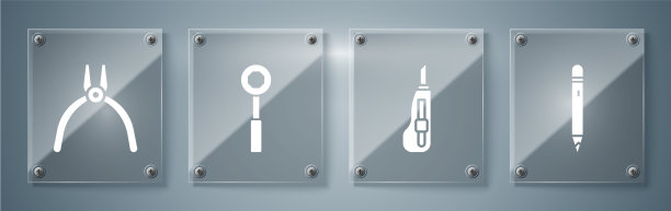 用橡皮擦、文具、刀、扳手固定铅笔图片下载