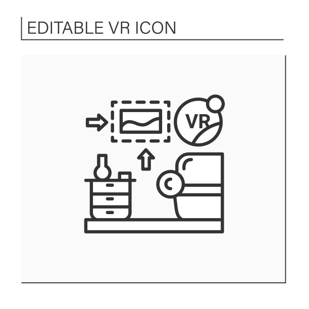 Vr室内设计线图标图片下载