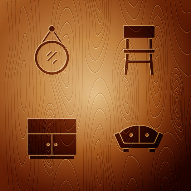 木制沙发、镜子、衣柜和椅子图片下载