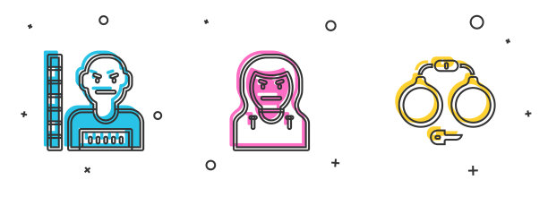 给犯罪嫌疑人戴上盗贼面具和手铐图片下载