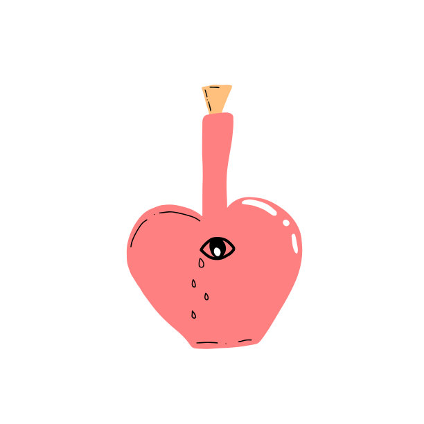 矢量手画瓶与魔法药水涂鸦图标。Flask with magic potion illustration for print, web, mobile and infographic isolated on white background。图片下载